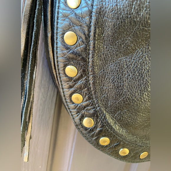 Black leather HOBO satchel bag. - Picture 10 of 14